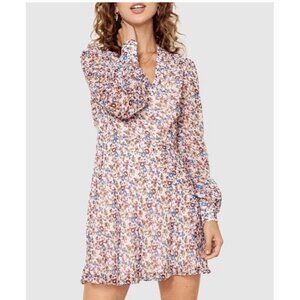 The East Order Womens Multicolor Sophie Mini Floral Peach Oasis Mini Dress SZ XL